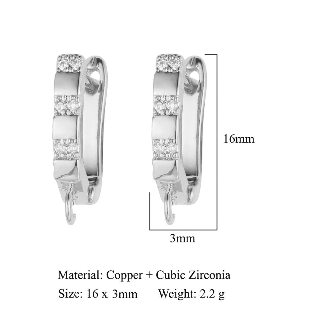 1 Pair Simple Style Solid Color Inlay Copper Zircon Earrings