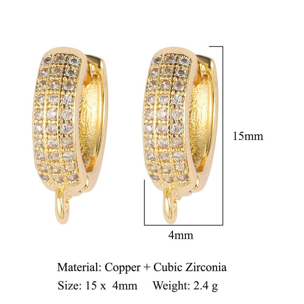 1 Pair Simple Style Solid Color Inlay Copper Zircon Earrings