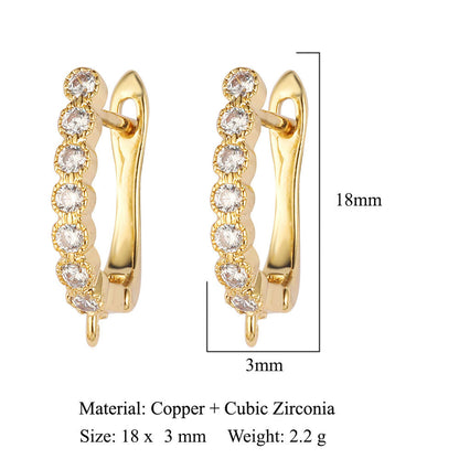 1 Pair Simple Style Solid Color Inlay Copper Zircon Earrings