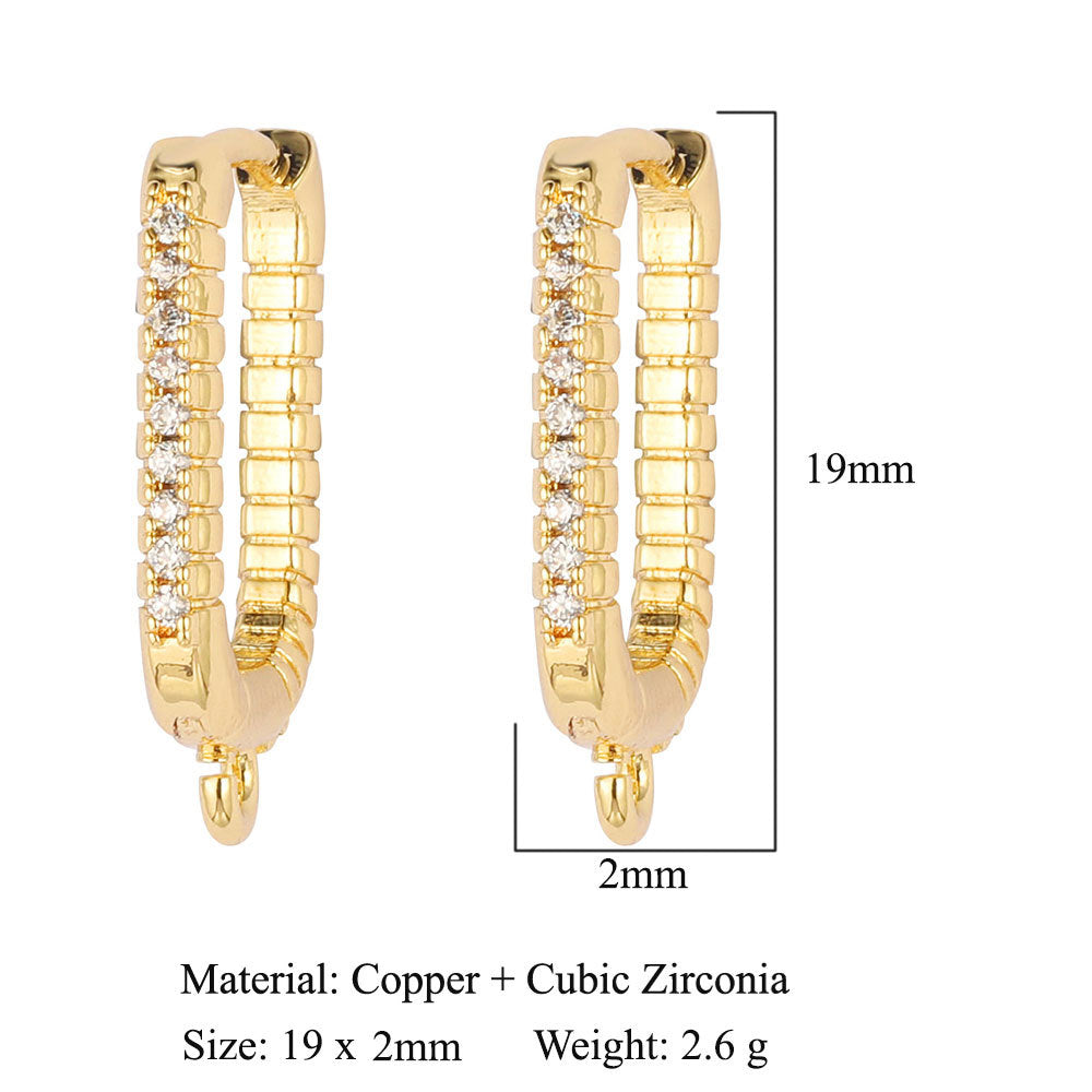 1 Pair Simple Style Solid Color Inlay Copper Zircon Earrings