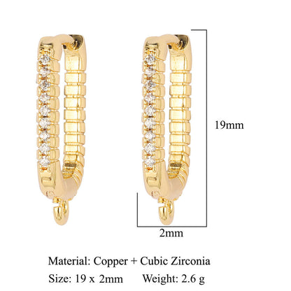 1 Pair Simple Style Solid Color Inlay Copper Zircon Earrings