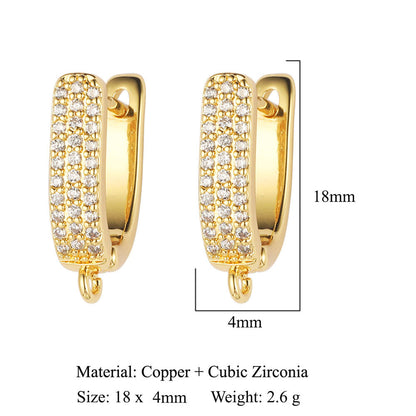 1 Pair Simple Style Solid Color Inlay Copper Zircon Earrings