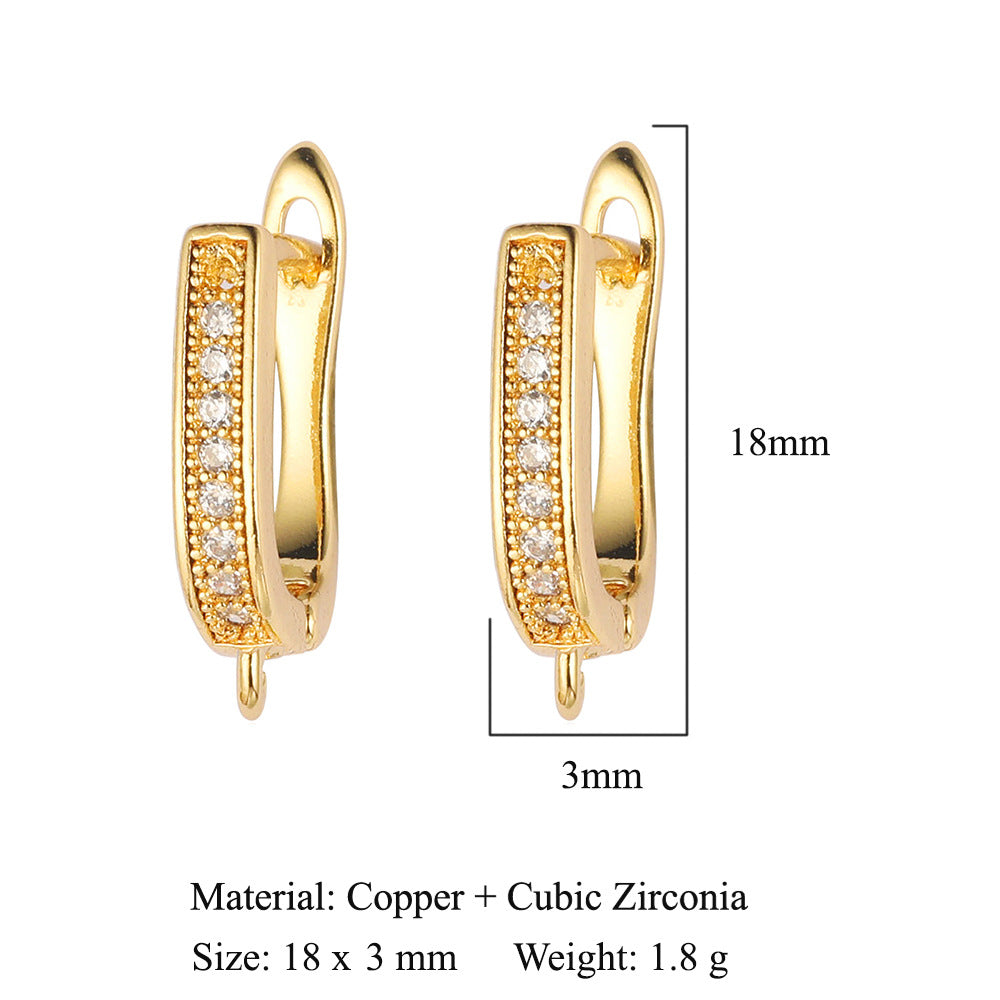 1 Pair Simple Style Solid Color Inlay Copper Zircon Earrings