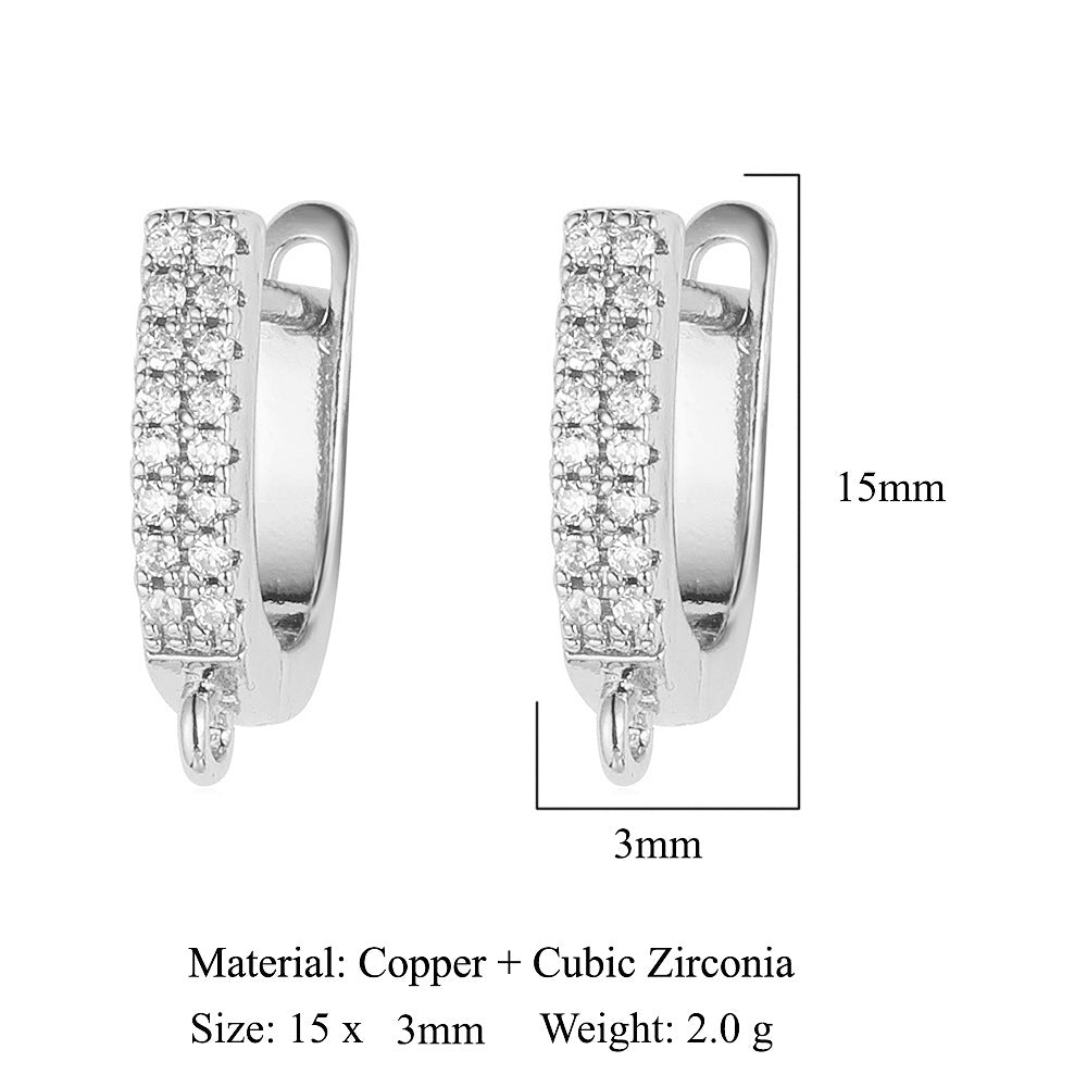 1 Pair Simple Style Solid Color Inlay Copper Zircon Earrings