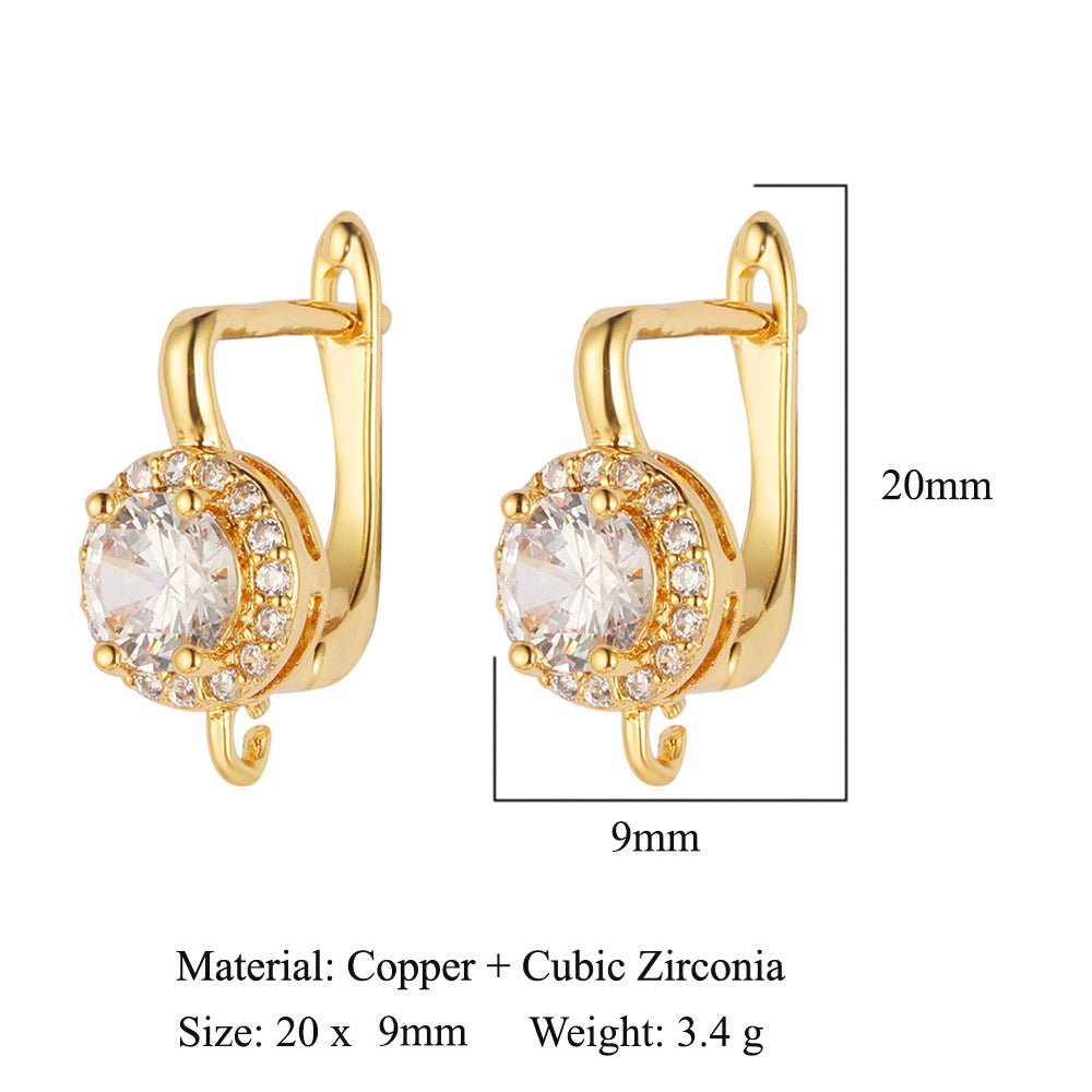 1 Pair Simple Style Solid Color Inlay Copper Zircon Earrings