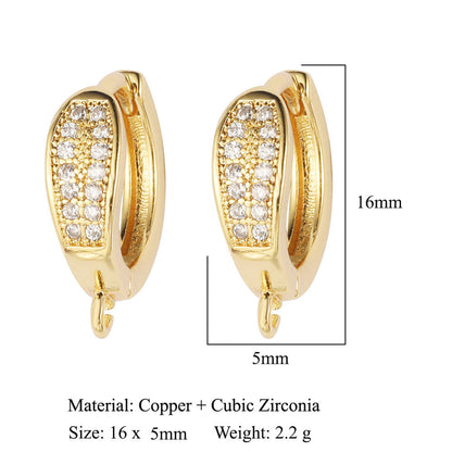 1 Pair Simple Style Solid Color Inlay Copper Zircon Earrings