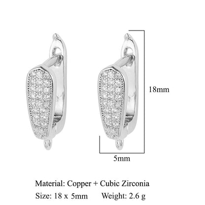 1 Pair Simple Style Solid Color Inlay Copper Zircon Earrings