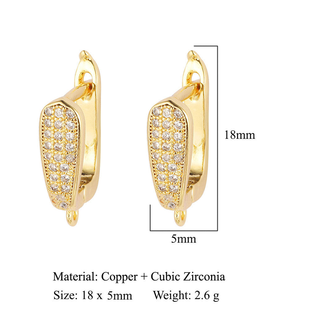 1 Pair Simple Style Solid Color Inlay Copper Zircon Earrings