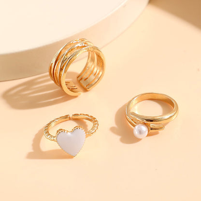 Casual Heart Shape Alloy Plating Women's Open Rings