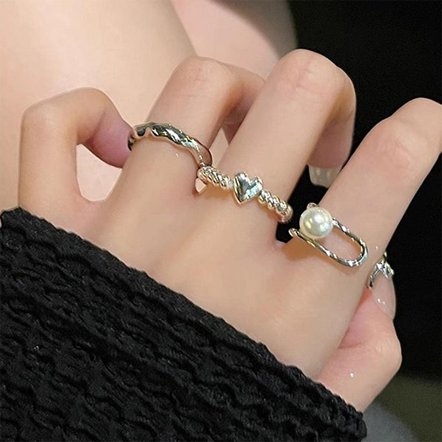 Basic Solid Color Alloy Plating Women's Open Rings