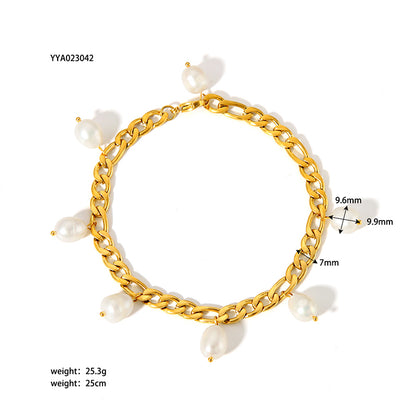 Modern Style British Style Solid Color 18k Gold Plated Stainless Steel Wholesale Anklet