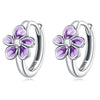 1 Pair Cute Floral Inlay Sterling Silver Zircon Earrings Ear Studs