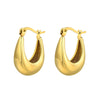 1 Pair Simple Style Solid Color Plating Stainless Steel Gold Plated Earrings