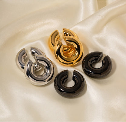 1 Pair Simple Style Classic Style C Shape Plating Titanium Steel 18k Gold Plated Ear Studs