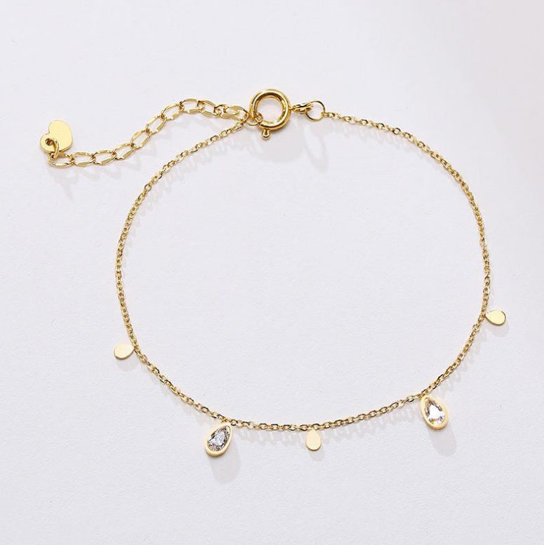 Simple Style Water Droplets Titanium Steel Plating Gold Plated Bangle