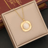 Commute Round Stainless Steel Gold Plated Opal Pendant Necklace In Bulk