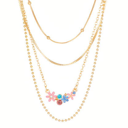 Ig Style Simple Style Flower 14k Gold Plated Alloy Wholesale Layered Necklaces