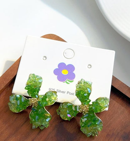 1 Pair Elegant Sweet Flower Artificial Crystal Ear Studs