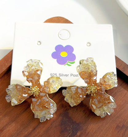 1 Pair Elegant Sweet Flower Artificial Crystal Ear Studs