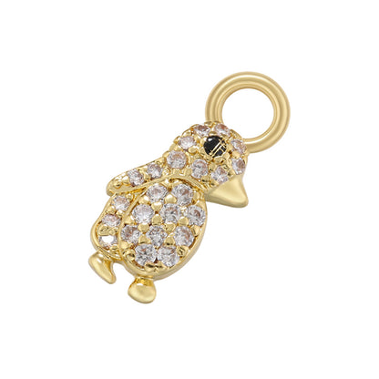 Casual Cute Simple Style Tortoise Animal Bird Copper 18k Gold Plated Zircon Charms In Bulk