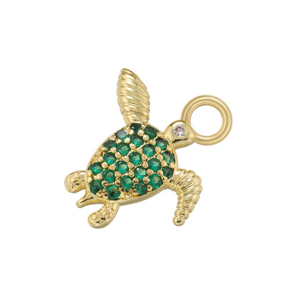 Casual Cute Simple Style Tortoise Animal Bird Copper 18k Gold Plated Zircon Charms In Bulk