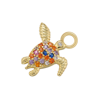 Casual Cute Simple Style Tortoise Animal Bird Copper 18k Gold Plated Zircon Charms In Bulk