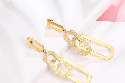 1 Piece Streetwear Geometric Titanium Steel Drop Earrings