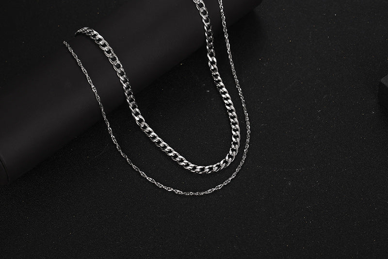 Hip-hop Solid Color Titanium Steel Necklace In Bulk