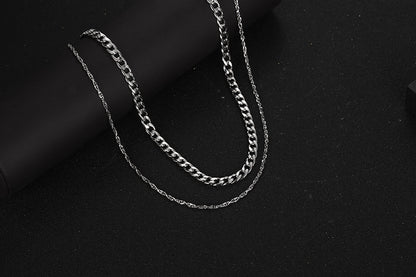 Hip-hop Solid Color Titanium Steel Necklace In Bulk