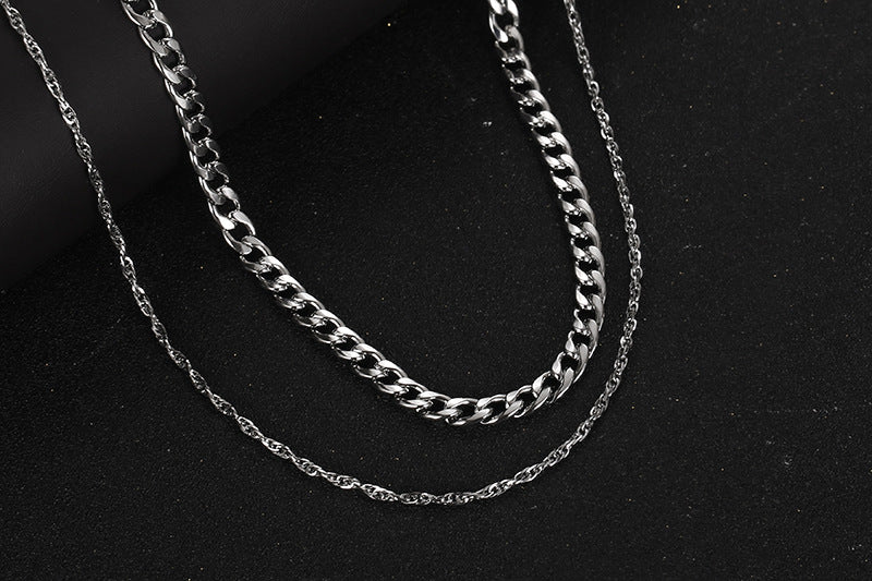 Hip-hop Solid Color Titanium Steel Necklace In Bulk