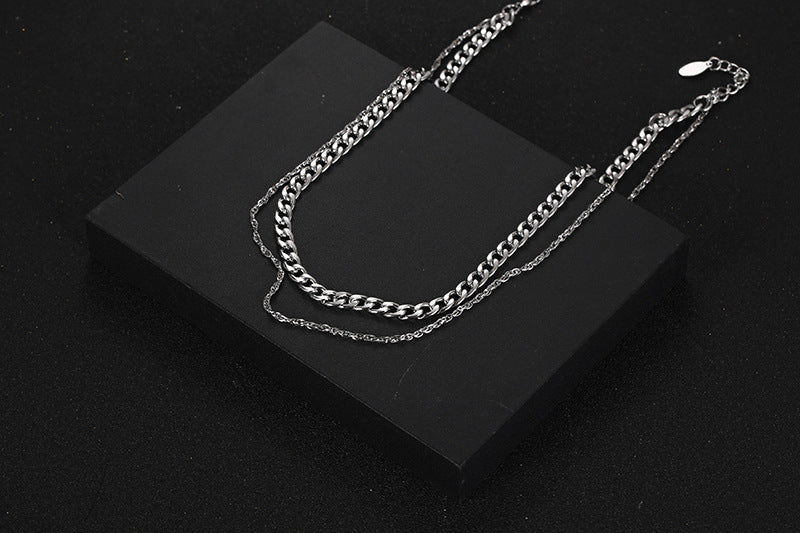 Hip-hop Solid Color Titanium Steel Necklace In Bulk