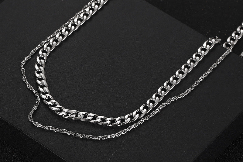 Hip-hop Solid Color Titanium Steel Necklace In Bulk