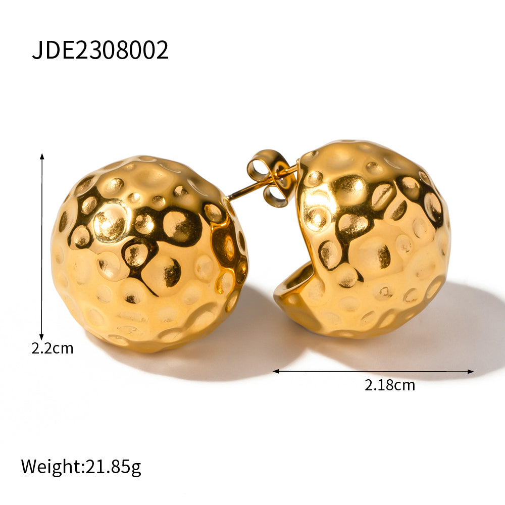 1 Pair Ig Style Solid Color Plating Stainless Steel 18k Gold Plated Ear Studs