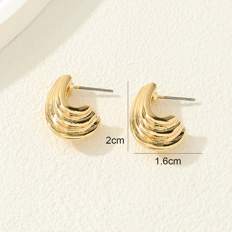 1 Piece Simple Style Solid Color Irregular Alloy Ear Studs