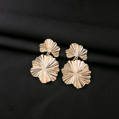 1 Pair Retro Leaf Butterfly Plating Iron Drop Earrings