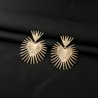 1 Pair Retro Leaf Butterfly Plating Iron Drop Earrings