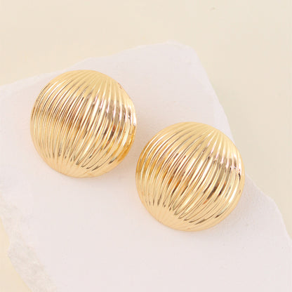 1 Pair Lady Stripe Iron Ear Studs