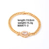 Ig Style Shiny Round Water Droplets Flower Stainless Steel Copper Plating Inlay Zircon Gold Plated Bracelets