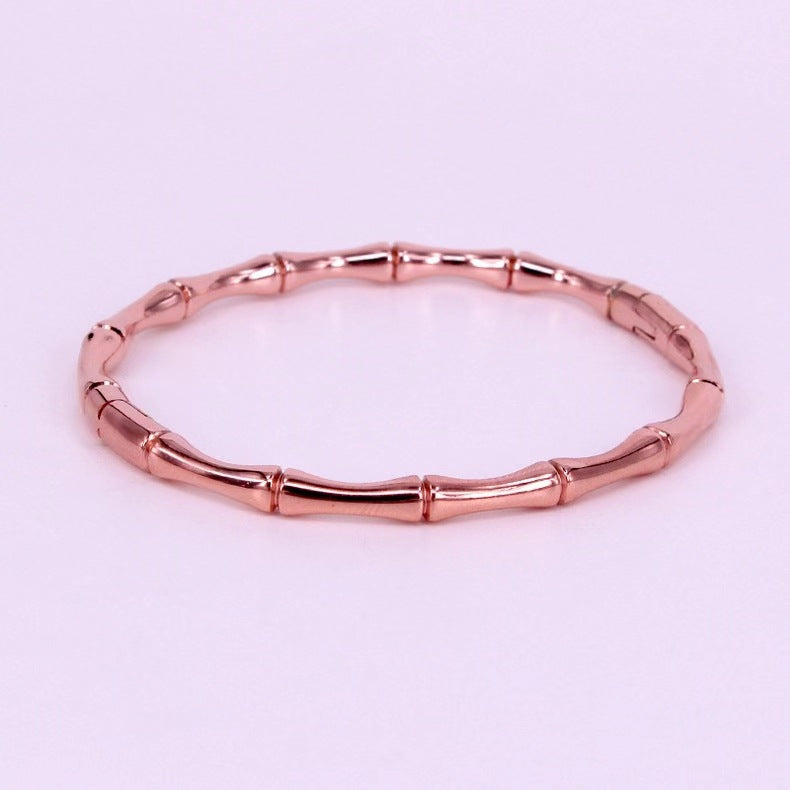 Elegant Solid Color Titanium Steel Plating Bangle