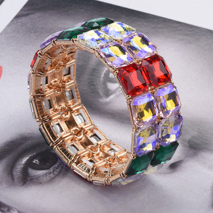 Retro Geometric Alloy Plating Inlay Zircon Women's Bracelets