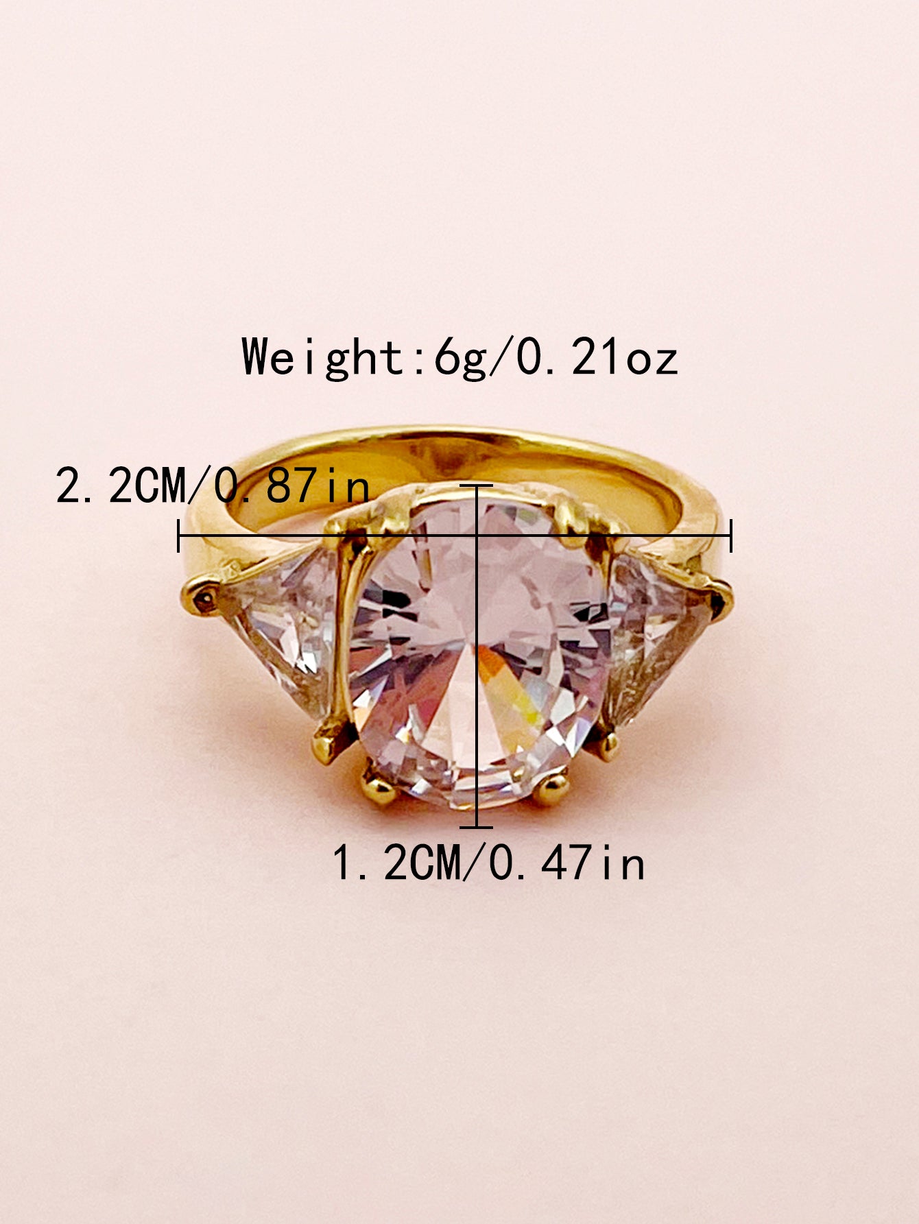 Glam Lady Shiny Geometric Butterfly Twist Stainless Steel Water Drop Plating Inlay Zircon 14k Gold Plated Rings