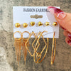 Pearl Love Twist Circle Earrings Set 6 Pairs Of Creative Retro Simple Earrings Wholesale Gooddiy