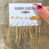 Pearl Love Twist Circle Earrings Set 6 Pairs Of Creative Retro Simple Earrings Wholesale Gooddiy