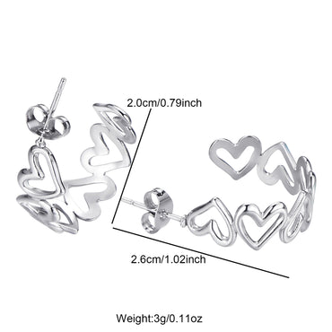 1 Pair Basic Lady Korean Style Heart Shape Plating Stainless Steel Gold Plated Ear Studs