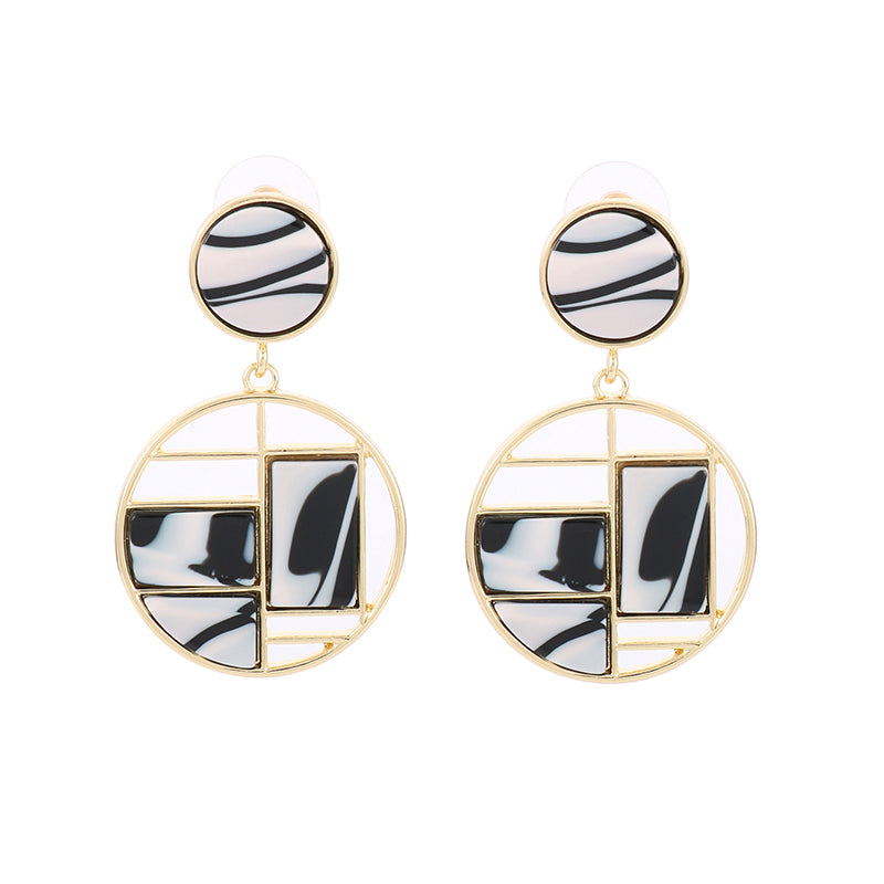 1 Pair Modern Style Simple Style Color Block Plating Alloy 18k Gold Plated Drop Earrings