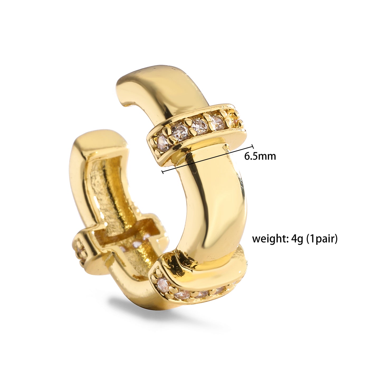 1 Pair Ig Style French Style Simple Style Leaves Twist Plating Inlay Copper Zircon 18k Gold Plated Ear Cuffs