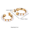 1 Pair Lady Classic Style Geometric Plating Inlay Stainless Steel Pearl Gold Plated Ear Studs