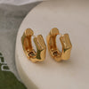 1 Piece Simple Style Solid Color Plating Copper Hoop Earrings