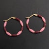 1 Pair Ig Style Casual Round Enamel Stainless Steel Gold Plated Earrings