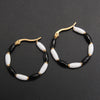 1 Pair Ig Style Casual Round Enamel Stainless Steel Gold Plated Earrings